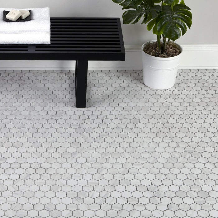 Volakas Marble Hexagon Greek Volakas Mosaic