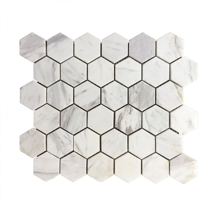 Volakas Marble Hexagon Greek Volakas Mosaic