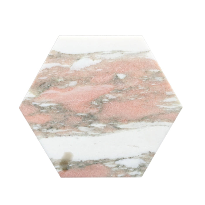 Norwegian Rose Marble Hexagon Tile