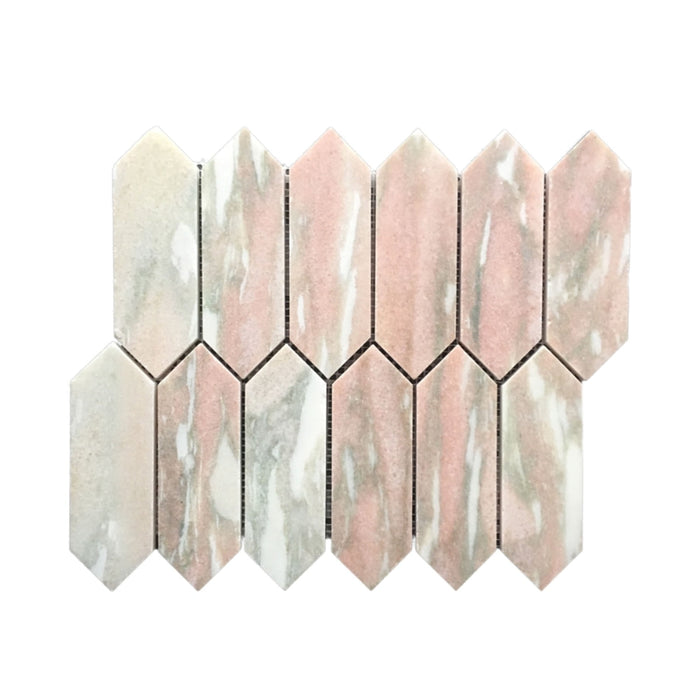 Norwegian Rose Marble Polygon Mosaic