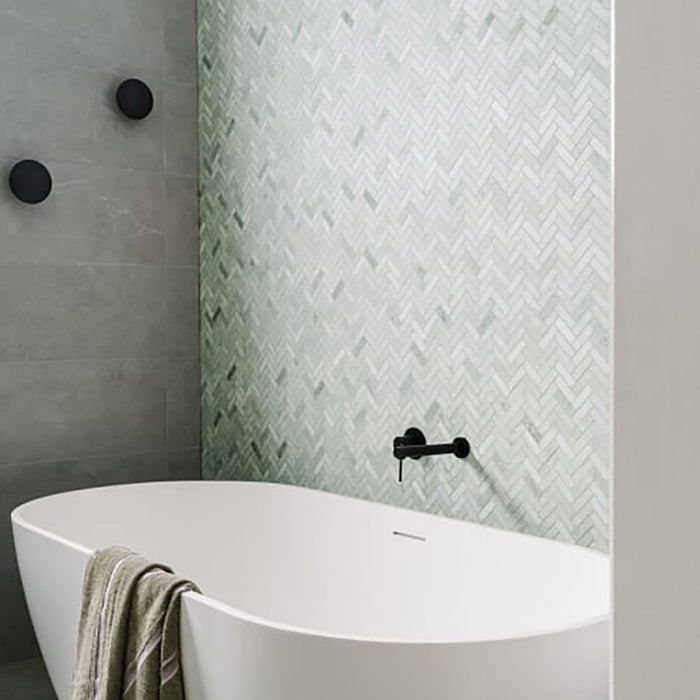 Herringbone Ming Green Marble Mosaic