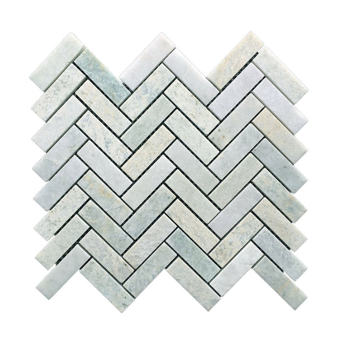 Herringbone Ming Green Marble Mosaic