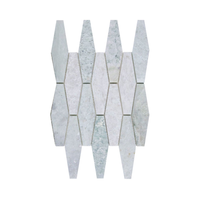 Long Hexagon Ming Green Marble Mosaic