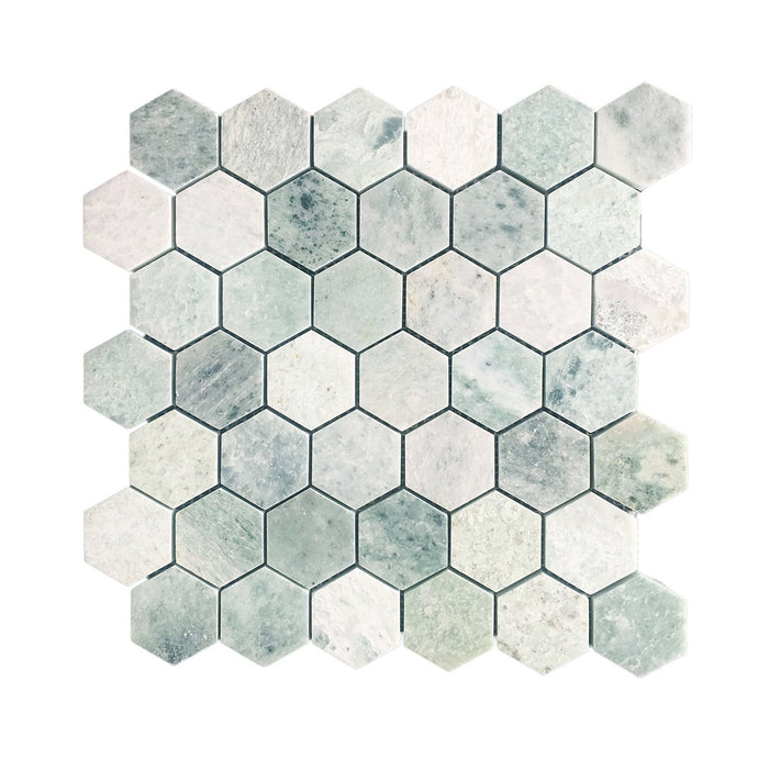 Hexagon Ming Green Marble Mosaic