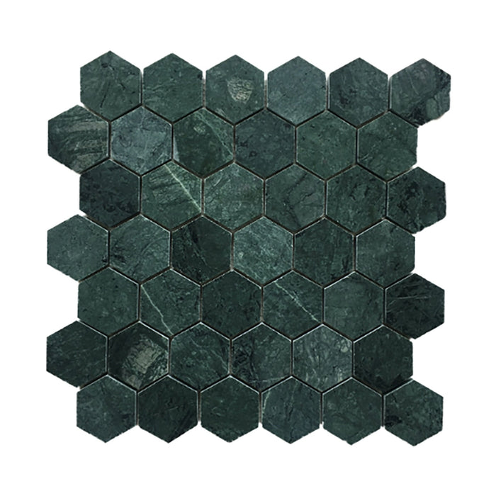 Hexagon Indian Green Marble Mosaic