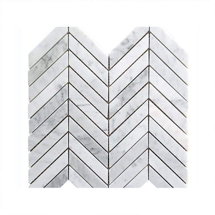 Carrara Marble Chevron Mosaic 65x150x10