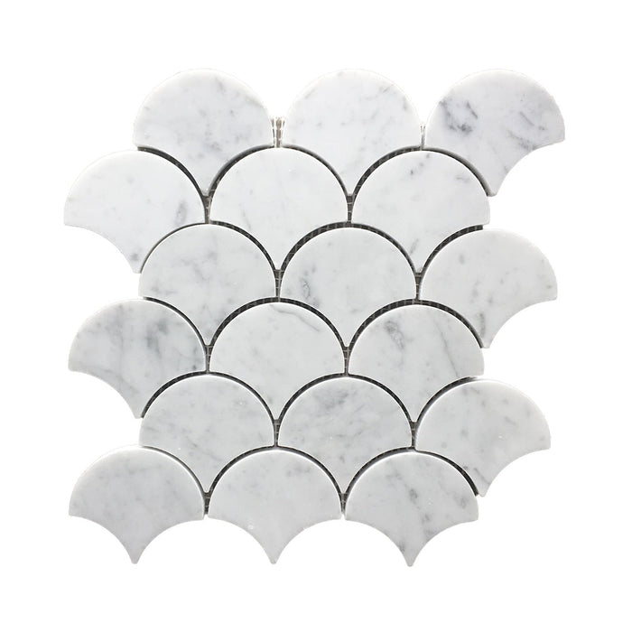 Carrara Marble Fan Grey Mosaic