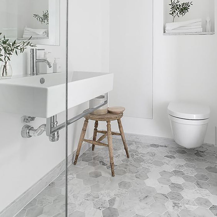 Carrara Marble Xl Hexagon Mosaic