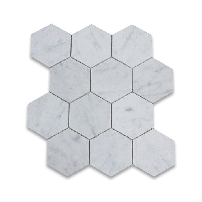 Carrara Marble Xl Hexagon Mosaic