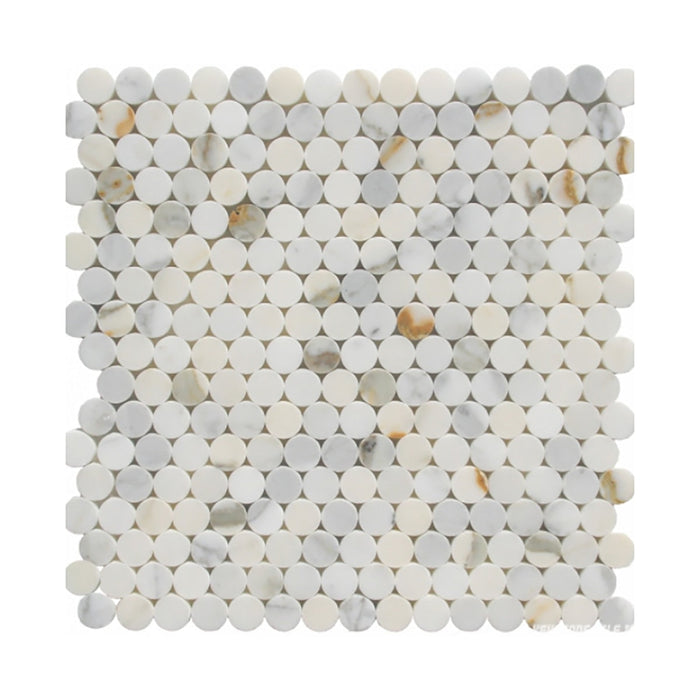 Penny Round Calacatta Gold Marble Mosaic