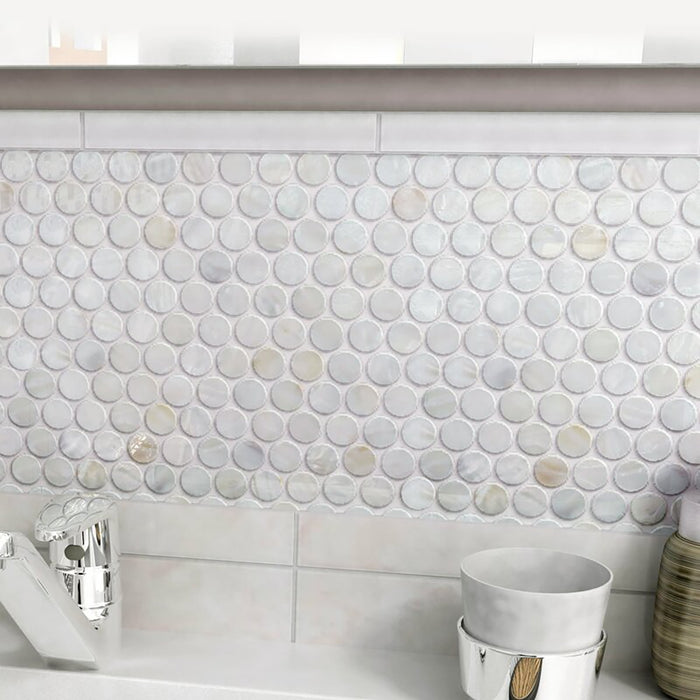 Penny Round Calacatta Gold Marble Mosaic