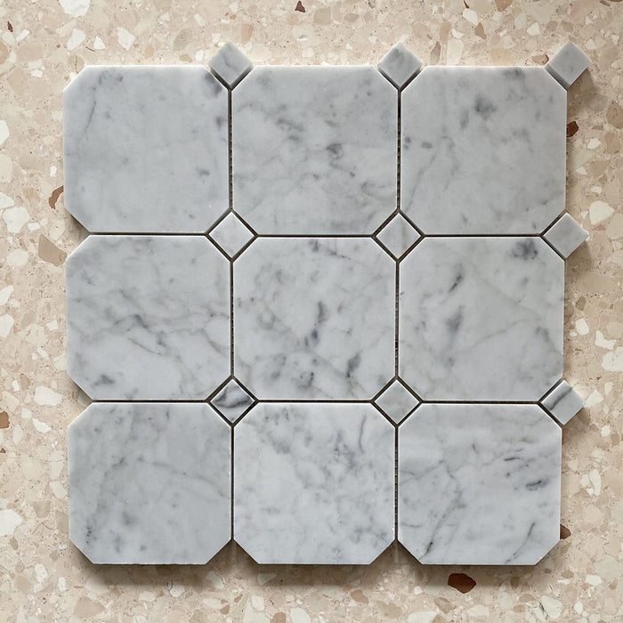 Carrara Marble Large Octagon Mosaic