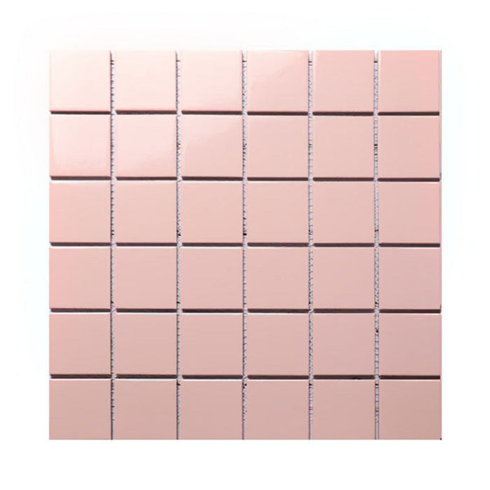 Glazed 48mm Square Pink Porcelain Mosaic
