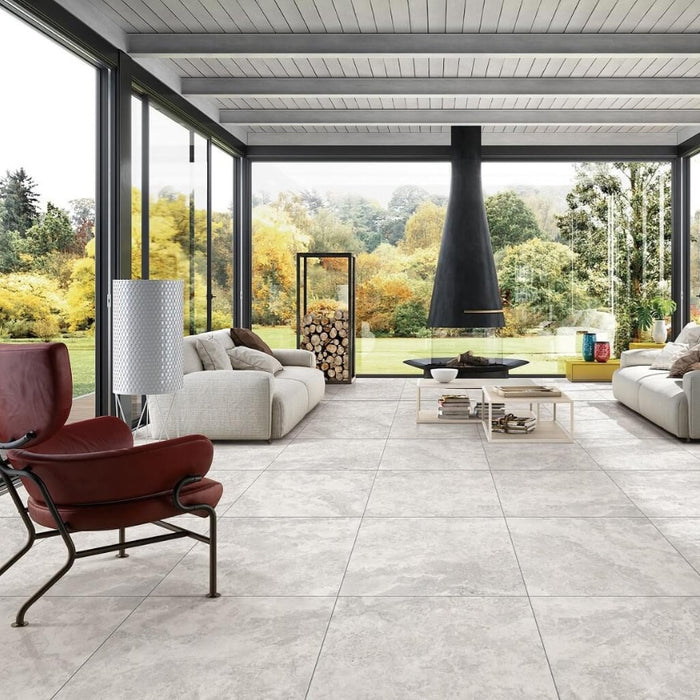 Travertino Ivory Porcelain Tile Matte