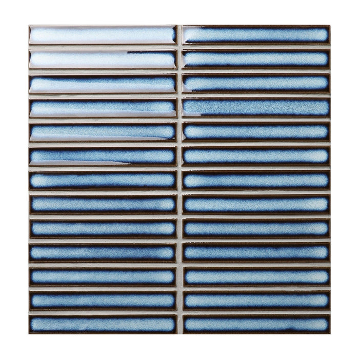 Raku Kitkat Blue Porcelain Mosaic