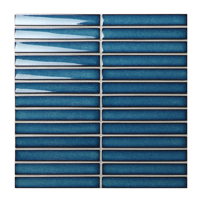 Raku Kitkat Ocean Blue Porcelain Mosaic