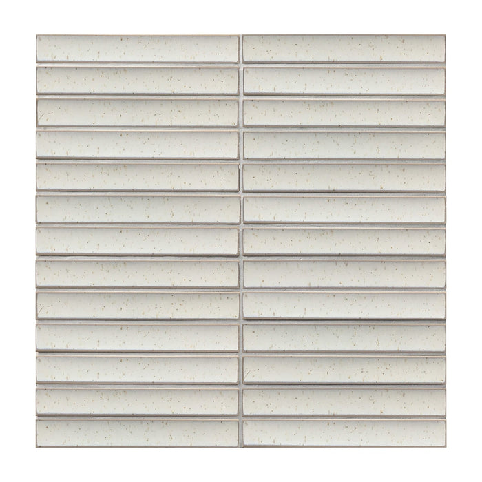 Raku Kitkat Speckled Warm White Porcelain Mosaic
