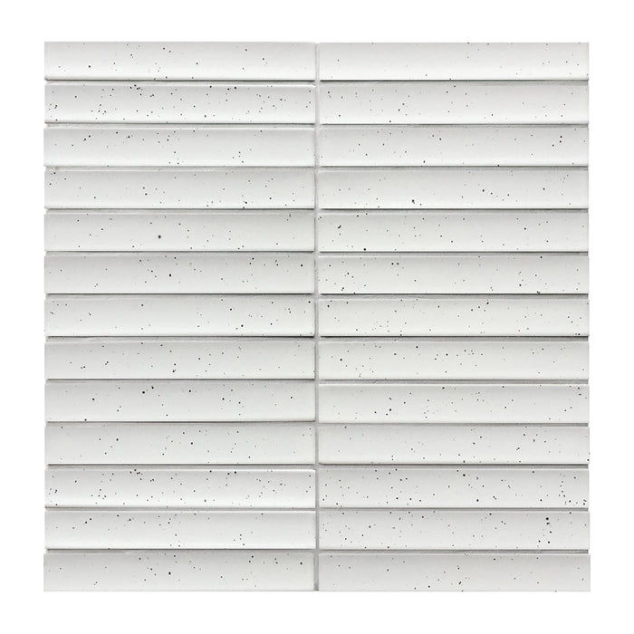 Raku Kitkat Speckled White Porcelain Mosaic Matte