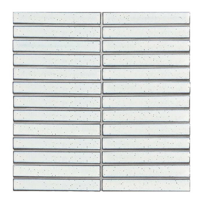 Raku Kitkat Speckled White Porcelain Mosaic Gloss