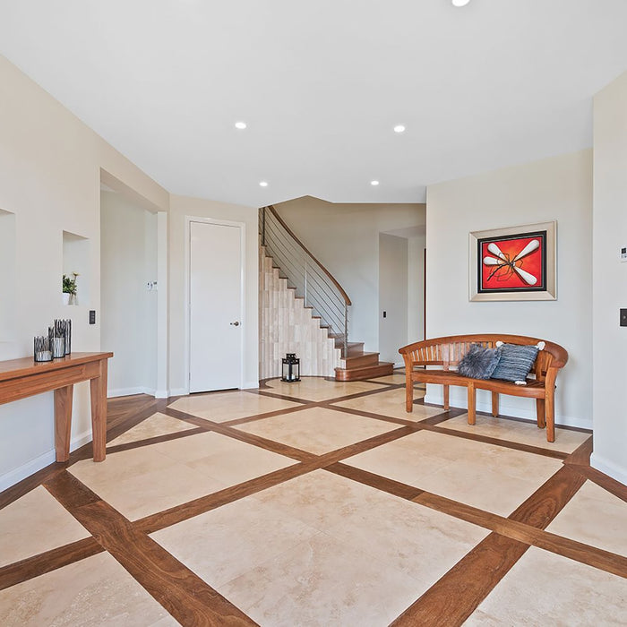 Classic Travertine Tile 406x406x12 Honed & Filled