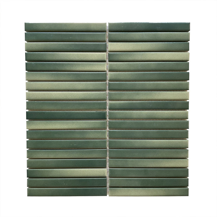 Ombre Kitkat Green Porcelain Mosaic