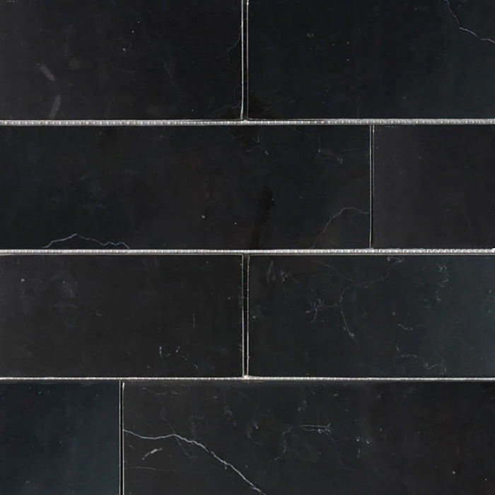 Nero Marquina Marble Tile 100x305x10 Polished