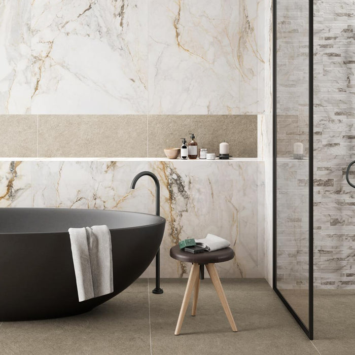 Pisa Gold Porcelain Tile 900x900 Polished