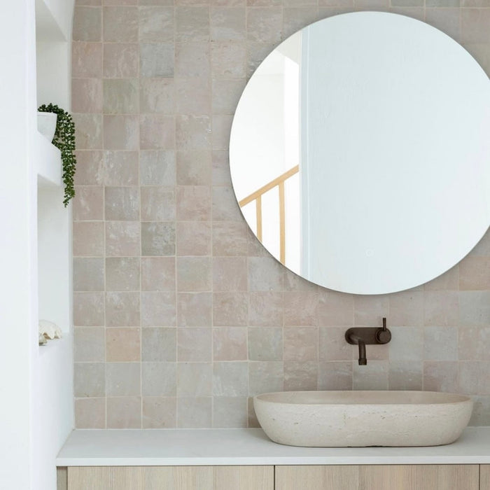 Zellige Moroccan Square Gris Rosa Terracotta Tile