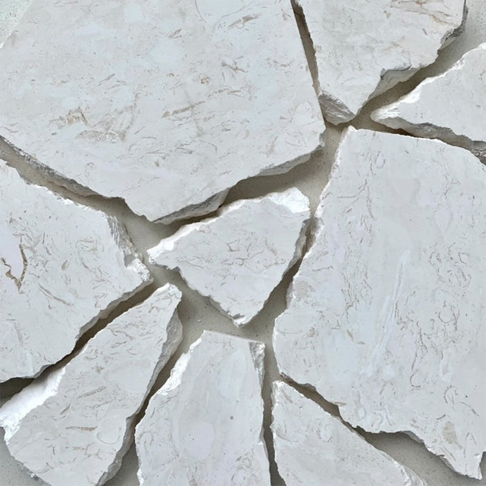 White Fossil Limestone Crazy Pave