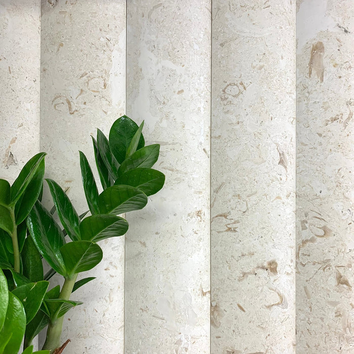White Fossil Limestone Curve Flute