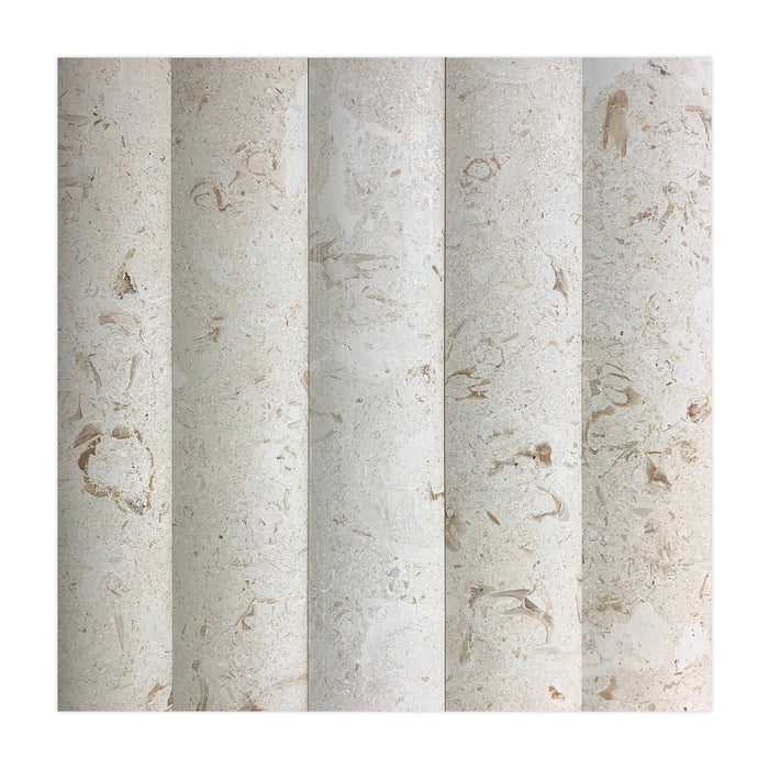 White Fossil Limestone Curve Flute