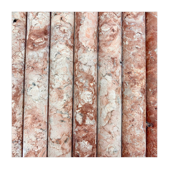 Rosso Travertine Flute