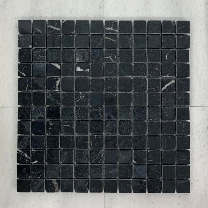 Nero Marquina Marble Square Mosaic