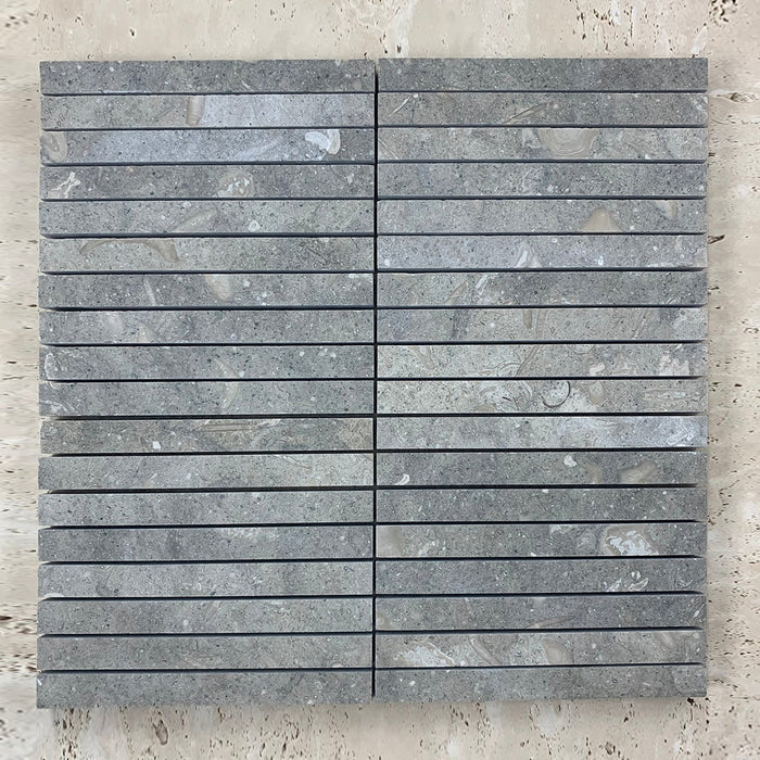 Chateau Green Fossil Limestone Large Kitkat Mosaic