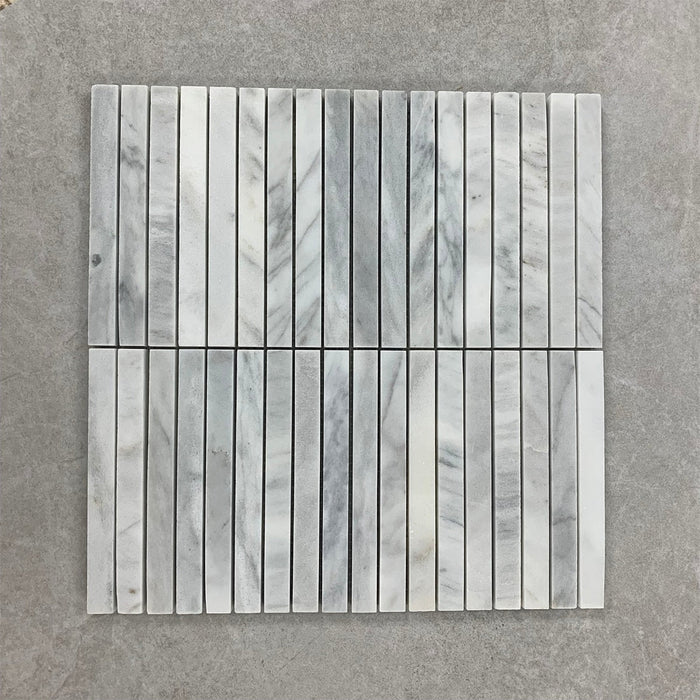 Carrara Marble Large Kitkat Mosaic