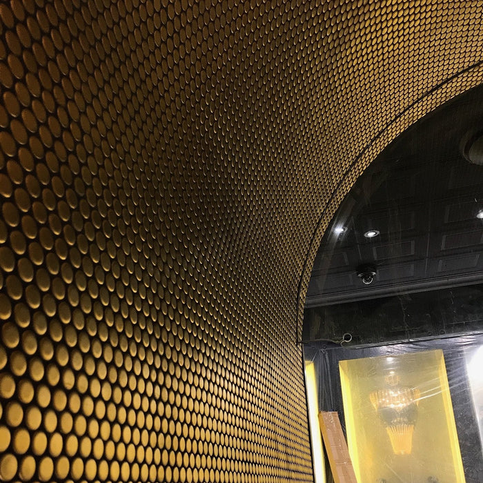 Penny Round Gold Plated Porcelain Mosaic