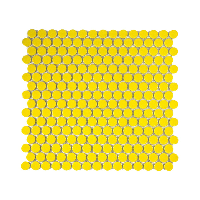 Penny Round Yellow Porcelain Mosaic