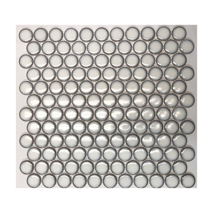 Penny Round Antique White Porcelain Mosaic