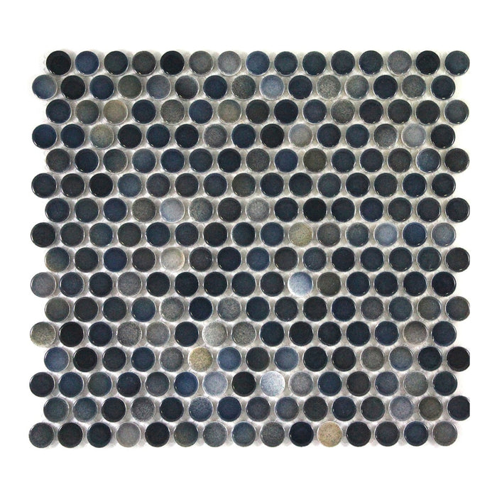 Penny Round Mix Colour Porcelain Mosaic