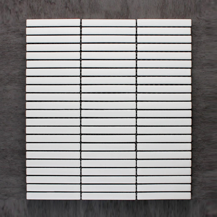 Small Kitkat White Porcelain Mosaic Matte