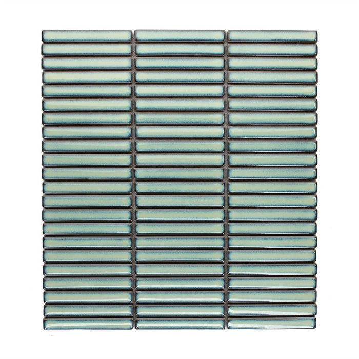 Antique Small Kitkat Green Porcelain Mosaic