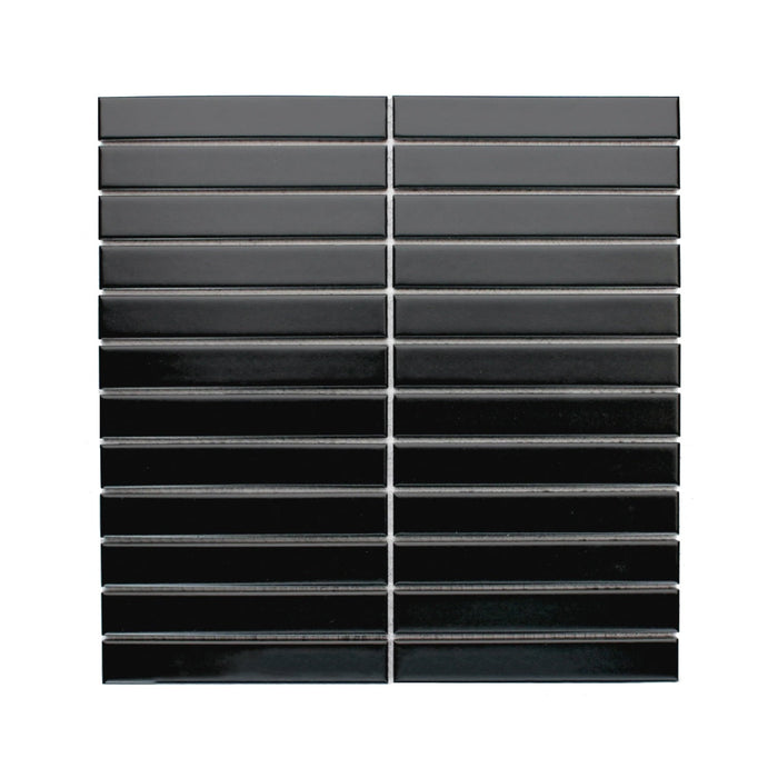 Matte Kitkat Black Porcelain Mosaic