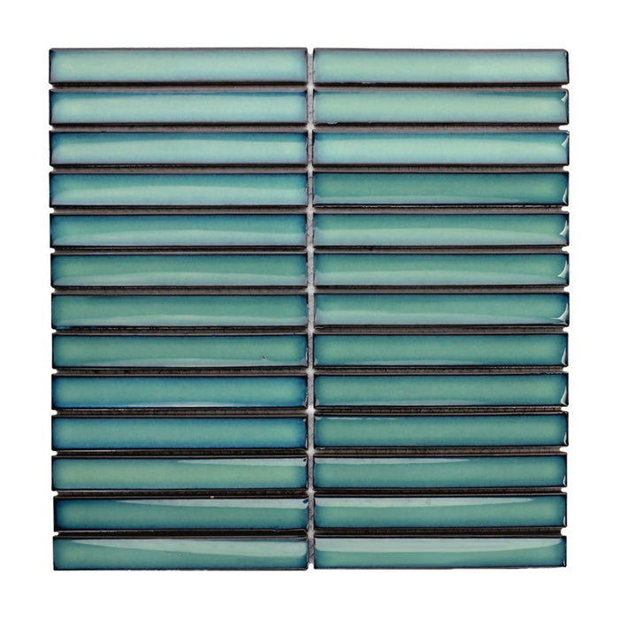 Antique Kitkat Green Speckled Porcelain Mosaic