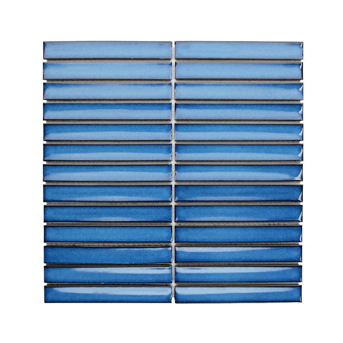 Concave Kitkat Cobalt Blue Porcelain Mosaic