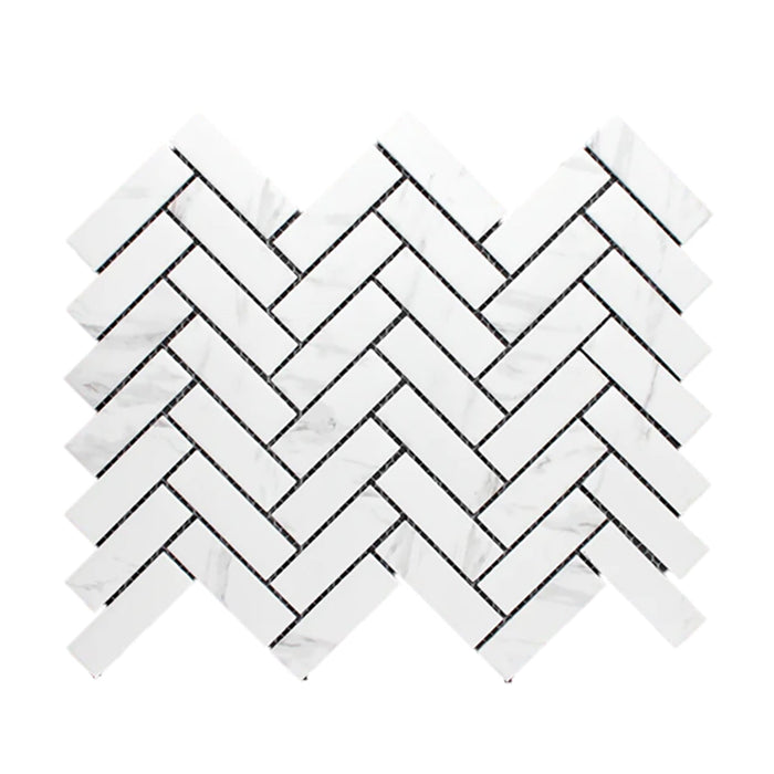 Carrara Porcelain Herringbone Mosaic 72x22x5