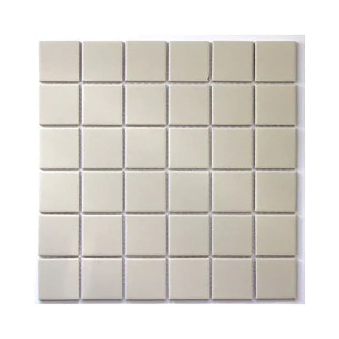 Unglazed 48mm Square Off White Porcelain Mosaic