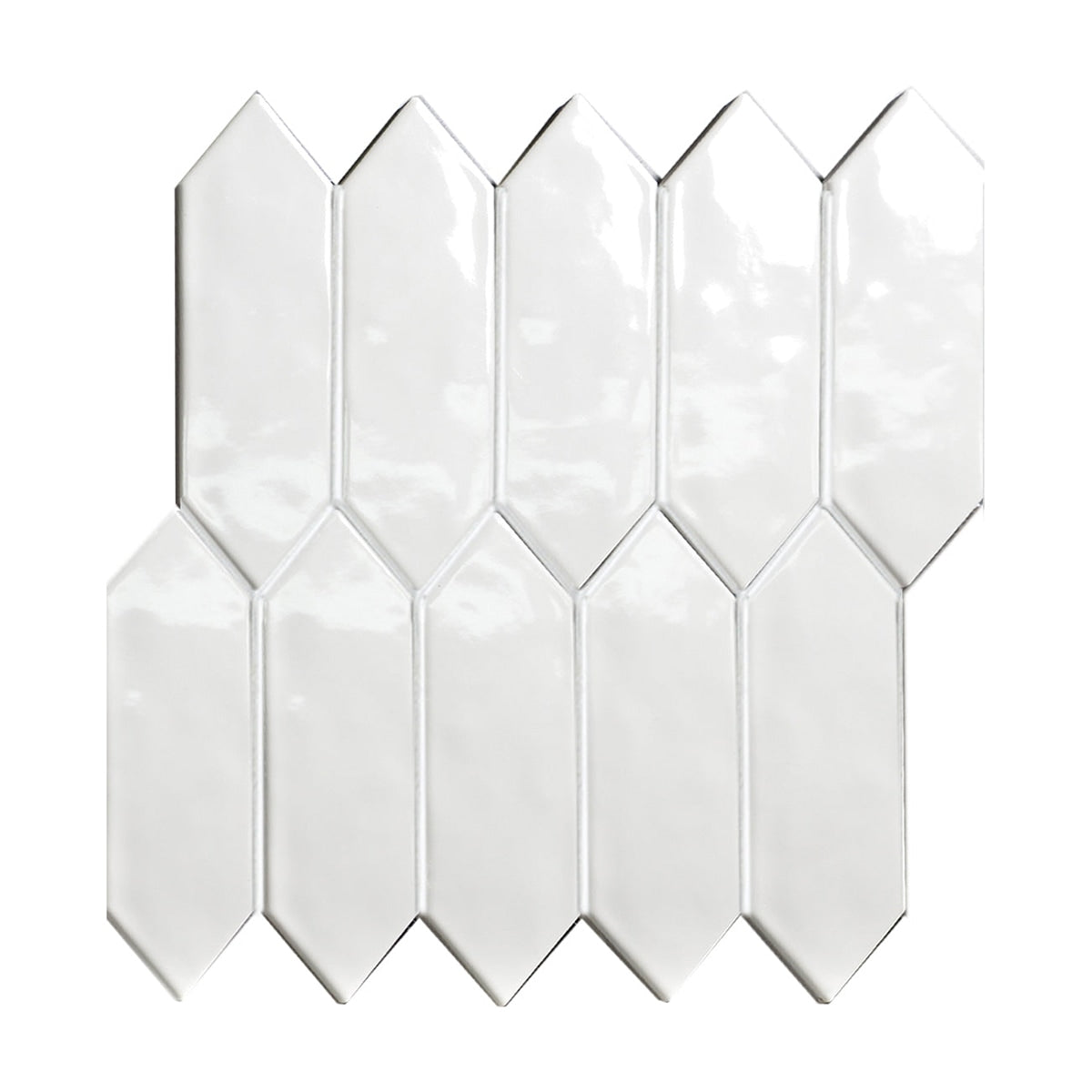 White Porcelain Gloss Polygon Mosaic 55x195x5 | Graystone Tiles ...