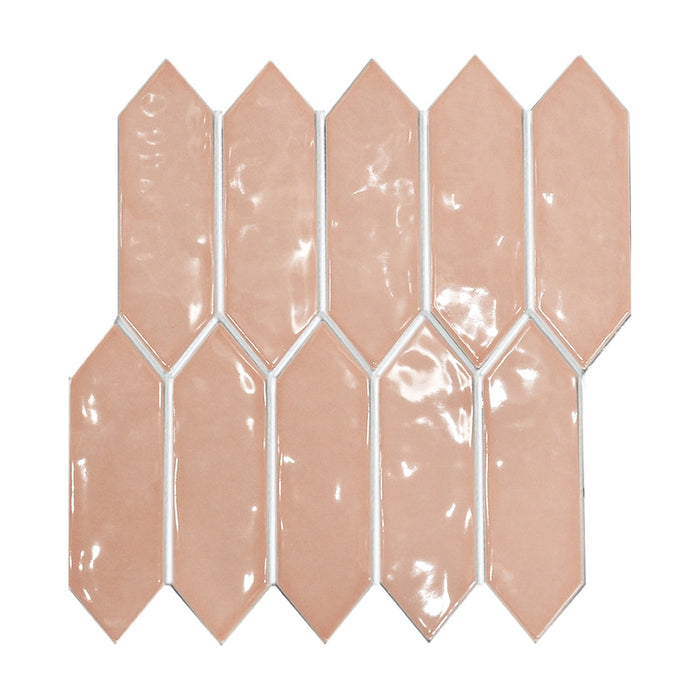 Polygon Salmon Porcelain Mosaic