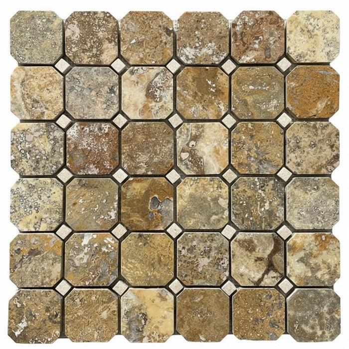 Philadelphia & Classic Travertine Octagon & Dot Mosaic
