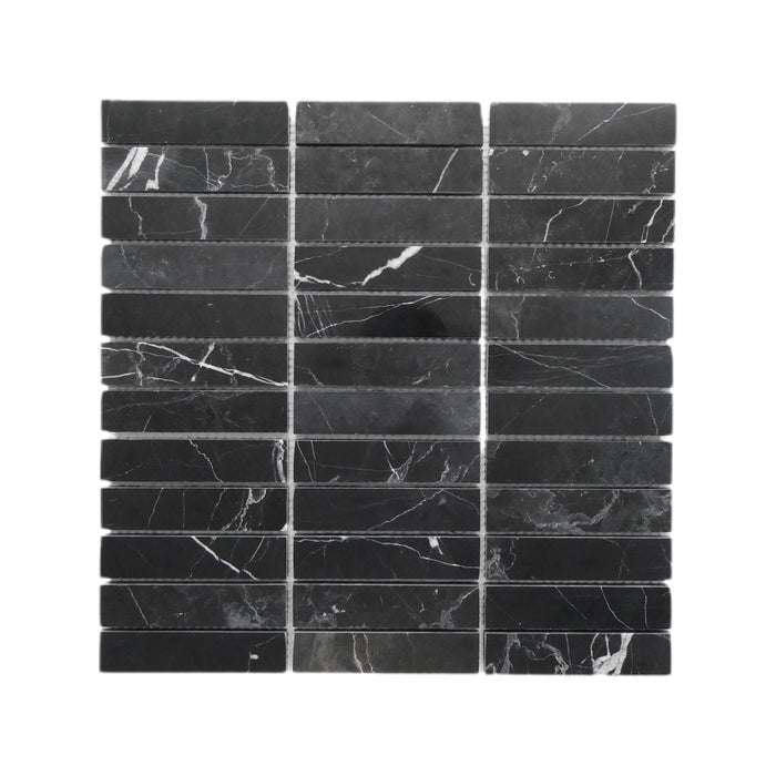 Nero Marquina Small Kitkat Nero Marquina Marble Mosaic